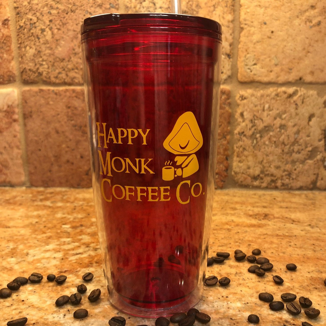 Happy Monk Coffee Co. Cold Double Wall Plastic Tumbler 20oz