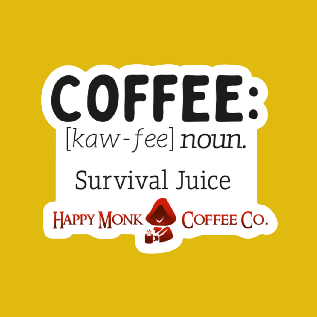 Happy Monk Coffee Sticker - Survival Juice