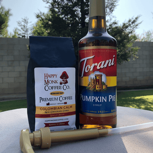 Happy Monk Coffee 12oz Bag & Flavored Syrup (5 Options)
